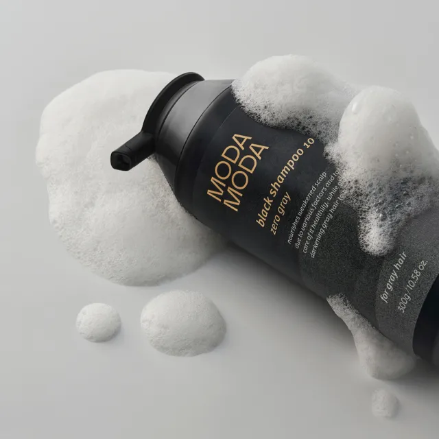 【MODA MODA】ZERO GRAY 黑色洗髮精300g(白髮/黑髮/賦活喚黑/黑髮素)