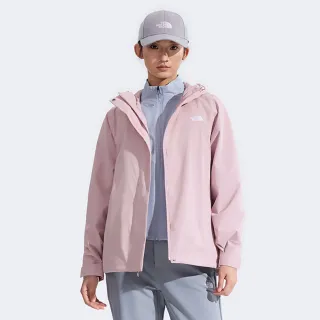 【The North Face】北面女款粉色DRYVENT防水衝鋒衣｜8DX80SO(外套)