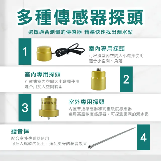 【久良儀器】牆壁漏水儀器檢測 天花板漏水檢測 聽漏儀 抓漏防水 PLDE-F(水管聽診器 漏水檢測儀 抓漏防水)