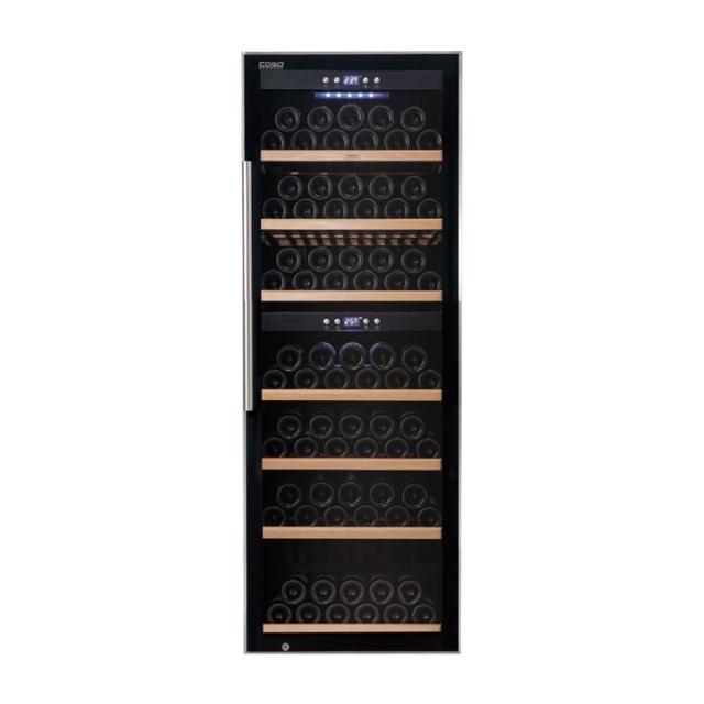 CASO SW-126 單門右開黑色酒櫃，專為酒類收藏設計，可容納48瓶以上酒瓶，提供穩定恆溫環境。外觀時尚黑色設計，適合居家或商用空間。正常使用下享有1年完整保固，品質可靠，完美儲存您的珍藏美酒。