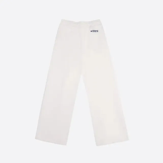 【CONVERSE】Novelty Wide Leg Fleece 女款 白色 針織 寬鬆 長褲 WCJ409-W2Y