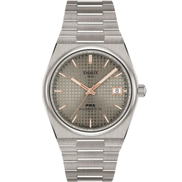 【TISSOT 天梭】PRX 鈦金屬 機械錶 手錶-T1378074406100.T1378074404100錶徑38mm
