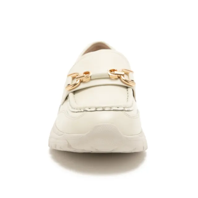 【Pineapple Outfitter】厚底增高馬銜扣樂福鞋ELIF(鏡白色)