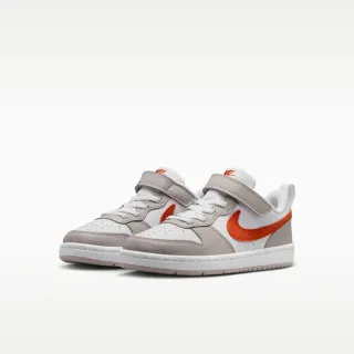 【NIKE 耐吉】運動鞋 童鞋 中童 兒童 魔鬼氈 COURT BOROUGH LOW ESS+ PS 白棕橘 IQ2726-100 (3C5534)