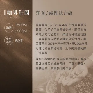 【JC咖啡】巴拿馬 翡翠莊園 綠標私藏精選Canas Verdes 藝妓日曬 咖啡豆1包│淺焙(半磅;230g;新鮮烘焙)
