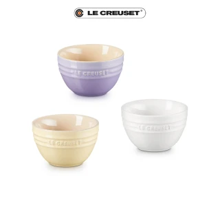 【Le Creuset】瓷器韓式飯碗10cm(粉彩紫/奶油黃/棉花白 3色選1)