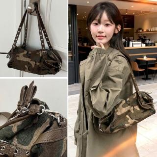 【LEESA】女生包包\迷彩包包\手提包\包包\復古包包\腋下包\小包包\大容量包包\通勤包\帆布