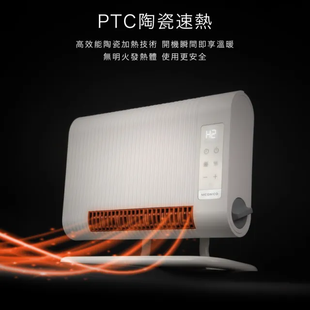 【NICONICO】ECO居浴兩用防潑水電暖器/陶瓷電暖器/直立壁掛(NI-EH2628)
