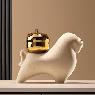 Loha 樂活家 動物陶瓷擺件 開運招財擺件(裝飾品 開運擺件 招財擺件 陶瓷擺件 送禮禮品 客廳擺飾)