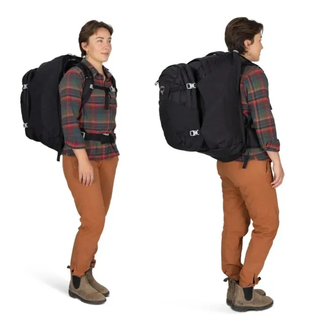 【Osprey】雙11 ☆2026新改款☆ Fairview 55 多功能旅行背包 女 黑 Black (背包旅行 子母包 登機