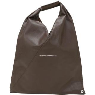 【MM6 MAISON MARGIELA】Japanese 小款 壓紋牛皮三角托特包-咖啡色