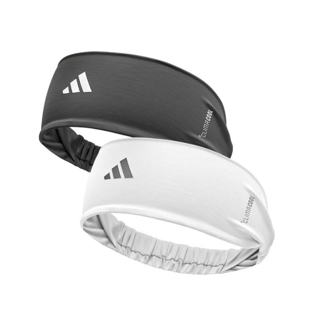 【adidas 愛迪達】涼感透氣運動頭帶 (黑/白)