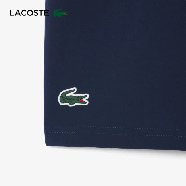 【LACOSTE】男裝-快乾透氣彈性網球短褲(海軍藍)