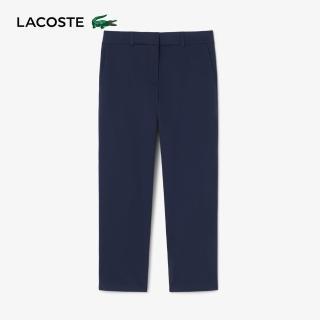 【LACOSTE】女裝-有機棉直筒版型休閒長褲(海軍藍)