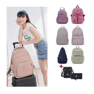 【冰山袋鼠】獨家三件組-防潑水大容量後背包/旅行袋/書包/包包/斜背包/側背包/零錢包/女包-共十款