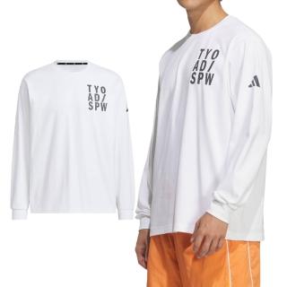 【adidas 愛迪達】BL LS TEE 男款 白色 寬鬆 圓領 運動 休閒 長袖 KF3699
