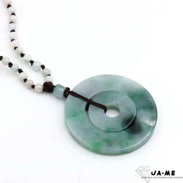【JA-ME】天然A貨翡翠 冰飄花財源滾滾玉墜