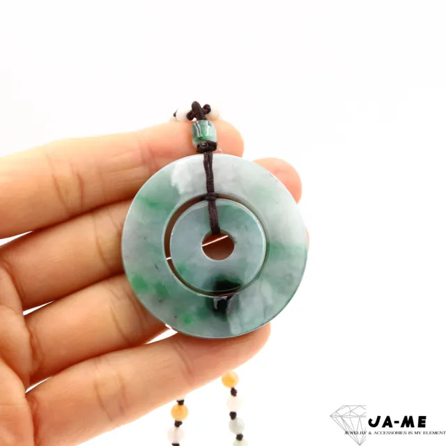 【JA-ME】天然A貨翡翠 冰飄花財源滾滾玉墜