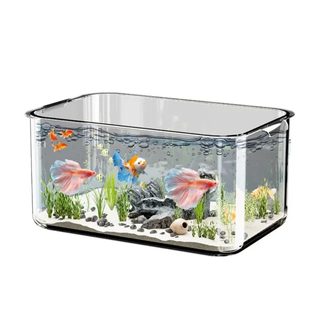 茉家 全景觀賞透明PET魚缸-大號1入