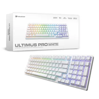 【COUGAR 美洲獅】ULTIMUS PRO 白色 無線三模 機械軸鍵盤(有線/2.4GHz無線/藍牙/鍵帽有注音)