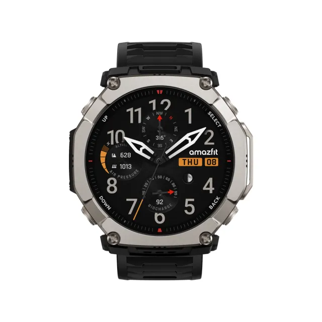 【Amazfit 華米】T-Rex Ultra 2 51mm越野智慧手錶 (五級鈦合金錶圈及底殼/最長30天電池續航力/雙色手電筒)