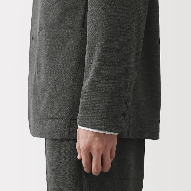 【MUJI 無印良品】男彈性針織外套(深灰/黑色/暗藍)