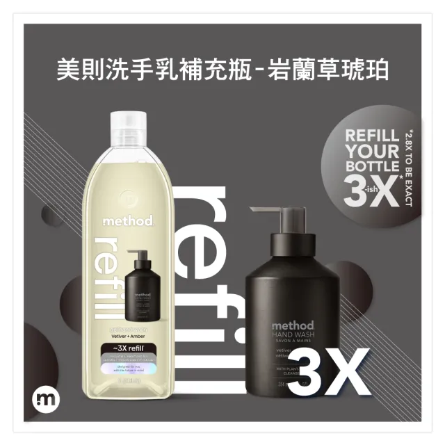 【method 美則】金緻洗手乳補充瓶1000mlx4(時尚 奢華 精品 玫瑰金 霧銀灰 夜幕黑)