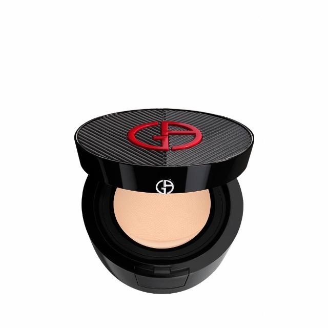 【ARMANI 亞曼尼】超持妝絲絨水慕斯無瑕氣墊粉餅(粉蕊+粉盒)