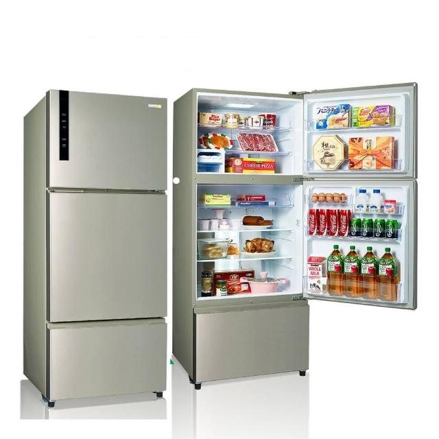 SAMPO聲寶 SR-B58DV 三門變頻冰箱，擁有501L大容量，銀色外觀設計，右開門方便取用。採用變頻技術，具1級能效，節能省電。全機保固1年，主要零件如壓縮機、蒸發器、散熱器、Micon組品保固3年，所有保固依保證書為準。適閤中大型家庭，提供新鮮儲存與高效冷藏體驗。