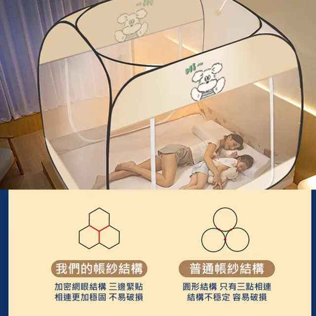 【嵐楓居家】2026 防蚊防蟲蒙古包大方頂蚊帳 雙人 雙人加大均一價(加強防銹鋼絲/奶茶色/柯基款/水豚君)