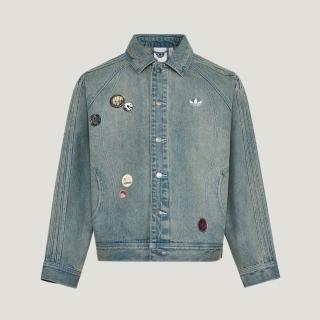 【adidas 愛迪達】外套 女 丹寧外套 寬鬆 三葉草 亞規 VDAY DNM JKT 藍 KT6363