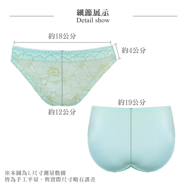 【Swear 思薇爾】柔光花境系列M-XL蕾絲低腰三角女內褲(天雲藍)