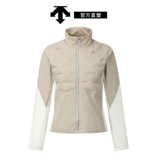 【DESCENTE】GOLF 迪桑特 女士 拼接修身羽絨外套(卡其色)