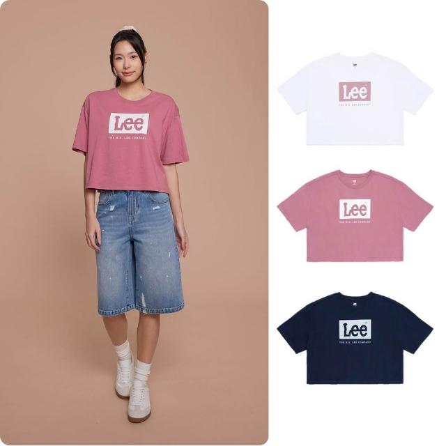 【Lee】女裝 短袖T恤 / 胸前方框大LOGO 印花 共3色 季節性版型 / LB602060720 LB602060735 LB602060K14