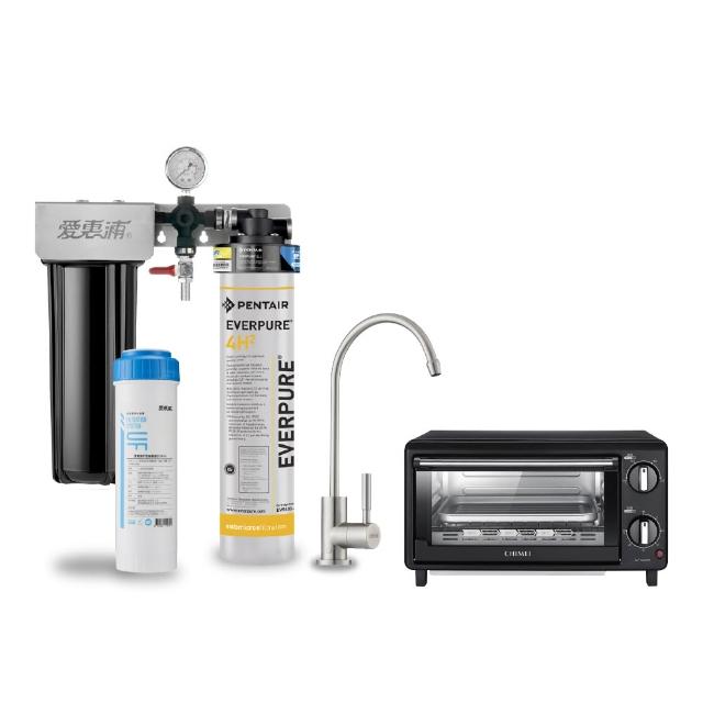 【EVERPURE 愛惠浦】櫥下型 PURVIVE Duo-4H2兩道式生飲淨水器(升級不鏽鋼龍頭/前置中空絲膜)
