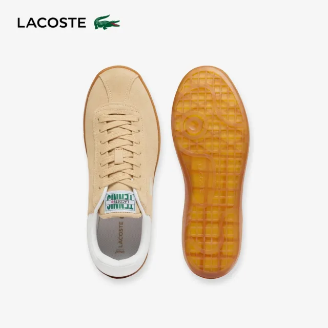 【LACOSTE】女鞋- Baseshot 麂皮運動休閒鞋(卡其色)