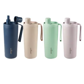 【BLACK HAMMER】鈦芯涼不鏽鋼保溫保冰吸管杯860ml兩入組(四色任選)