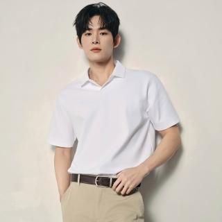 【GIORDANO 佐丹奴】韓系選品 男裝V領修身短袖POLO衫(多色任選)