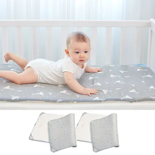 【GIO Pillow】床邊床 51×85cm 二合一有機棉透氣嬰兒床墊 床套2入組 XS號(透氣床墊 可水洗床墊 彌月禮)