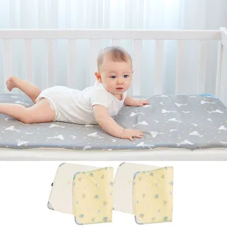 【GIO Pillow】90×120cm 二合一有機棉透氣嬰兒床墊 床套2入組 L號(透氣床墊 可水洗床墊 彌月禮)