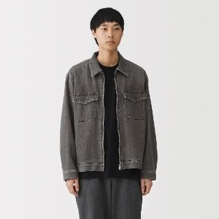 【MUJI 無印良品】男吉貝木棉混丹寧外套(灰白)