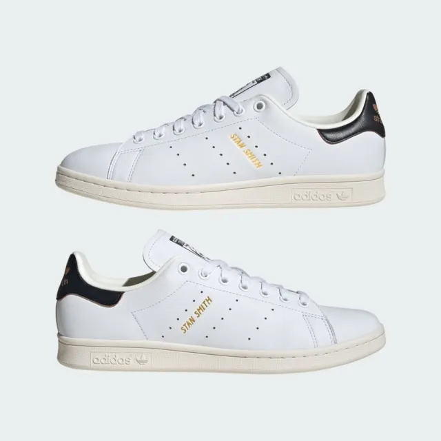 【adidas 愛迪達】Stan Smith 男女 運動休閒鞋 經典 史密斯 皮革 百搭 奶油底 白黑(JH7429)