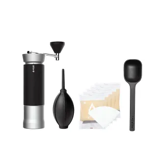 【TIMEMORE 泰摩】泰摩咖啡 Millab M01-銀色(手搖磨豆機 全新菠蘿刀盤)+清潔氣吹+V02濾紙5袋+ABS豆勺