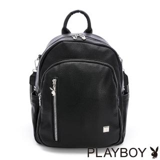 【PLAYBOY】後背包可肩背 Portable系列 - 黑色