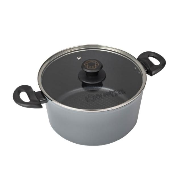 【DIAMOND CHEF】黑金石墨烯不沾鍋雙耳湯鍋28cm(含蓋/IH爐可用/火鍋)