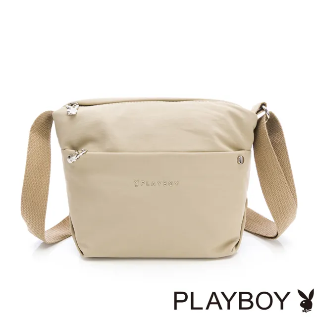 【PLAYBOY】側背包 尼龍系列 - 卡其色
