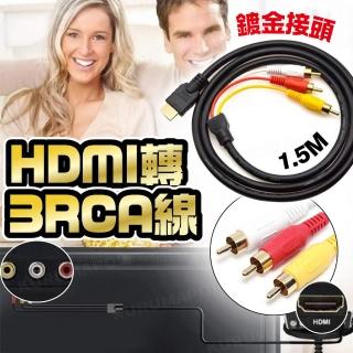 【kurumapop】HDMI轉AV端子線 1.5米 HDMI轉3RCA 機上盒連接電視 紅白黃影音線)
