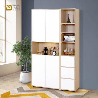 【WAKUHOME 瓦酷傢俱】Ollie日式北歐風4尺三抽四門鞋櫃組B001-J802+805