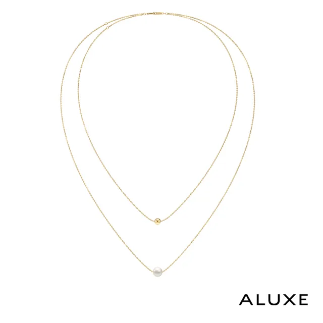 【ALUXE 亞立詩】10K金 天然淡水珍珠 珍珠項鍊 金球 珍愛系列 Be True NN0132(珍愛系列 Be True)
