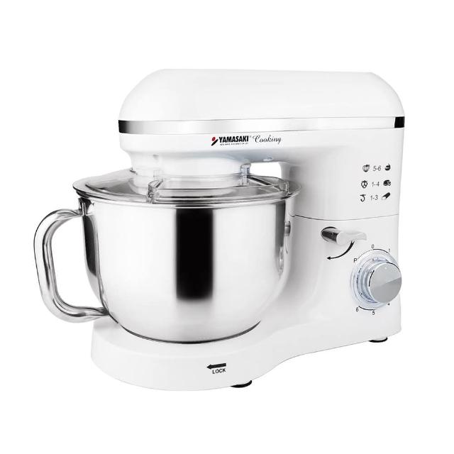 山崎 SK-9990SP 家用攪拌機主體，5.1-6L大容量設計，適閤家庭烘焙與料理。601W~800W強勁馬達，搭配304不鏽鋼特製攪麵勾、人字攪拌棒、打蛋棒及攪拌桶，操作簡單安全。附投料口透明蓋，1年保固，專業級家用廚房神器，提升烘焙樂趣！